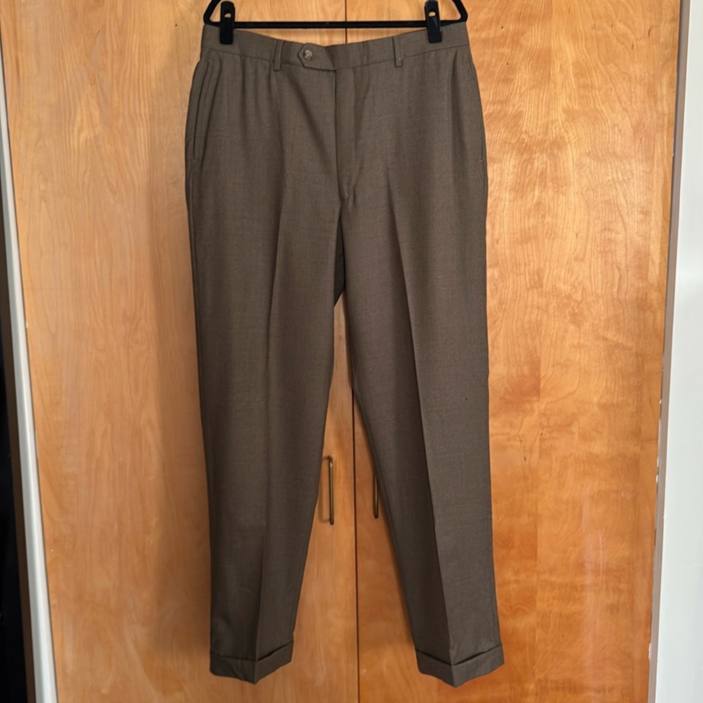 Jos A. Bank vintage brown fold-hem slacks